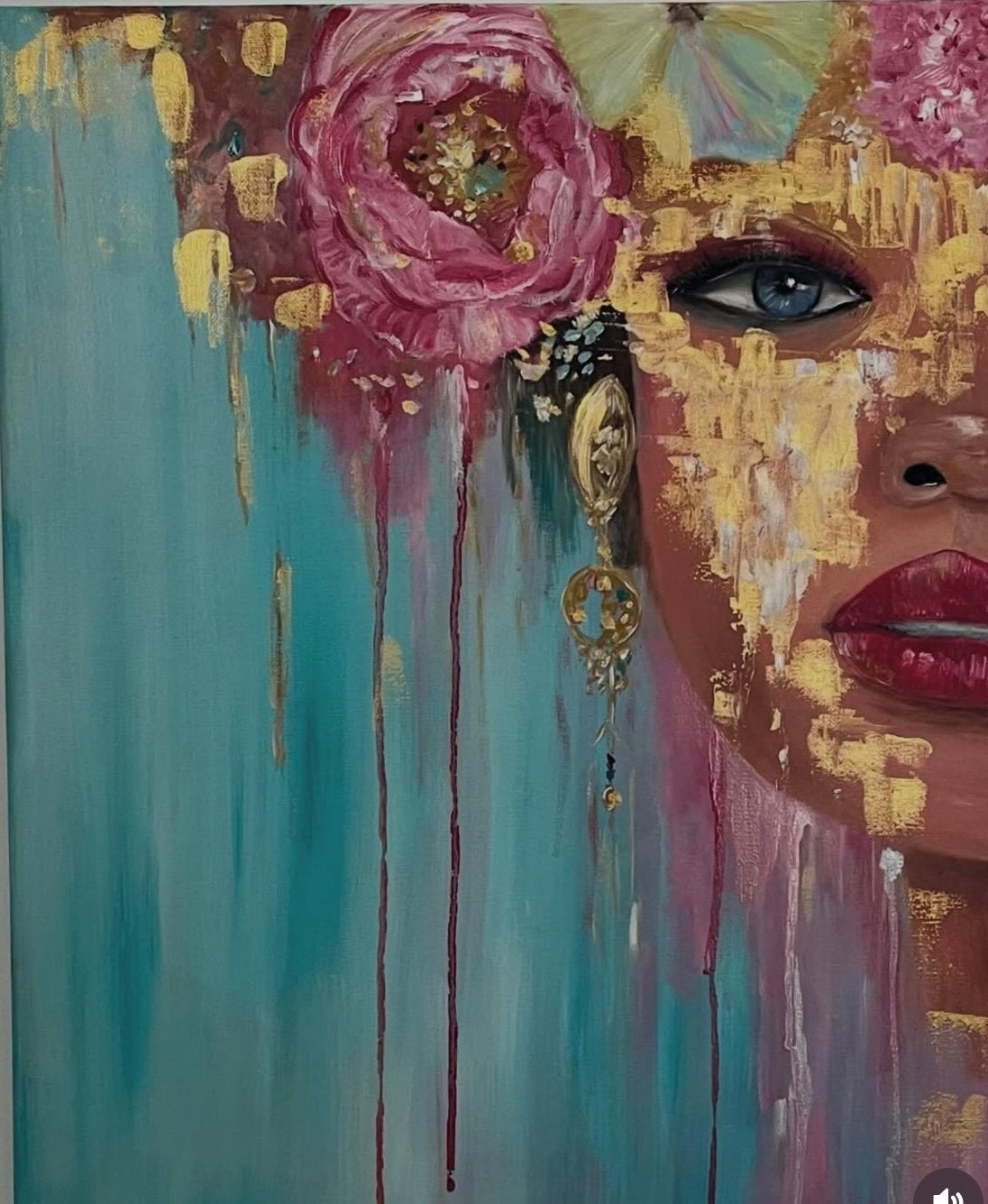 Olieverf schilderij golden, Antiek en Kunst, Ophalen of Verzenden