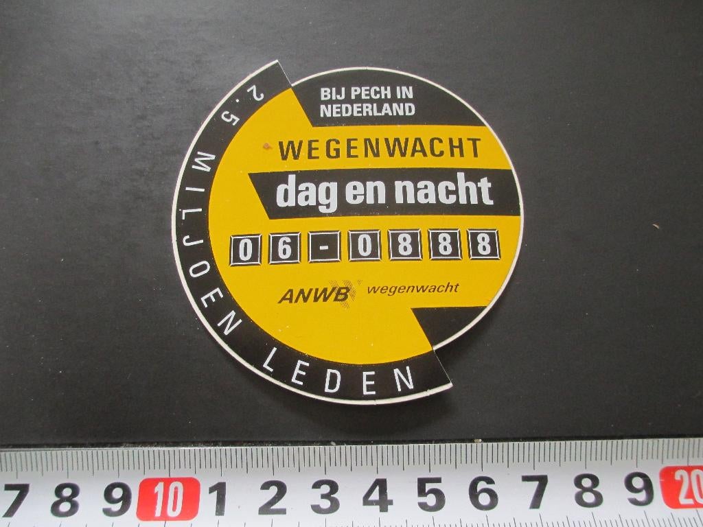 sticker dubbelzijdigd ANWB wegenwacht dag en nacht 06-0888 *, Ophalen, Zo goed als nieuw