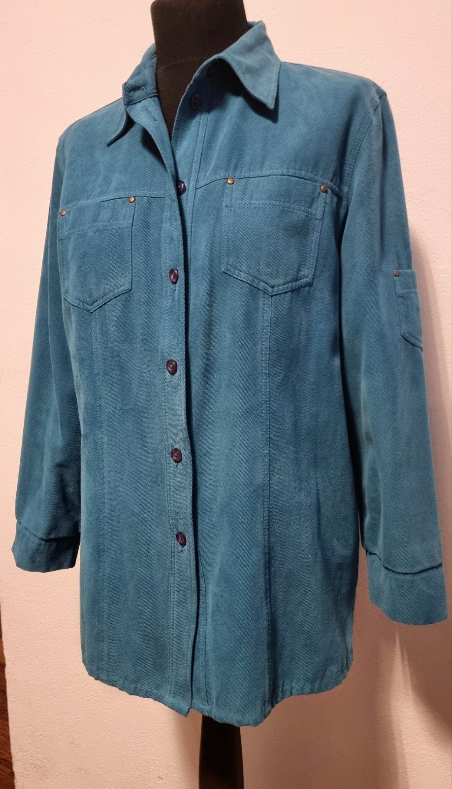 Witteveen Ribfluwelen Overshirt / Blousejasje L  WP89, Blauw, Maat 42/44 (L), Nieuw, Ophalen of Verzenden