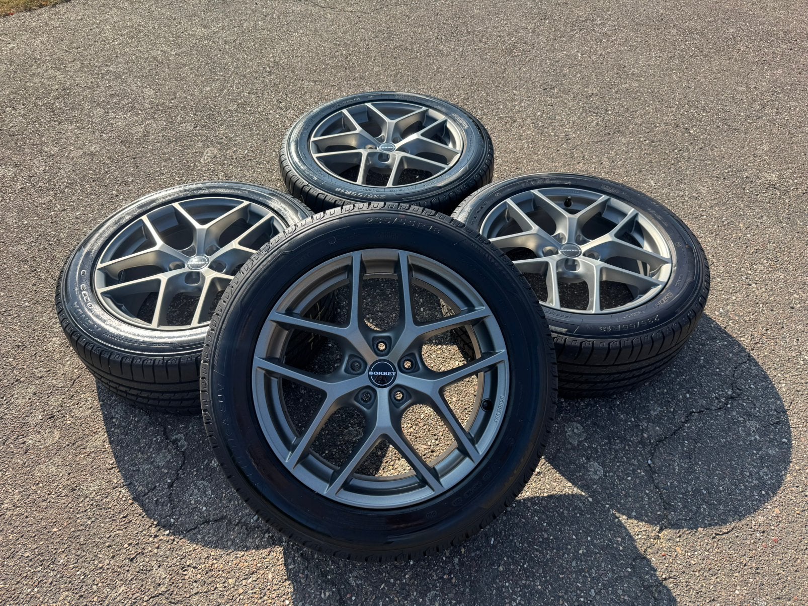 Borbet Y Velgen 18” 5x112 ET37 Met Zomerbanden Nieuwstaat!, Auto-onderdelen, Banden en Velgen, Ophalen, 18 inch, Nieuw, 235 mm