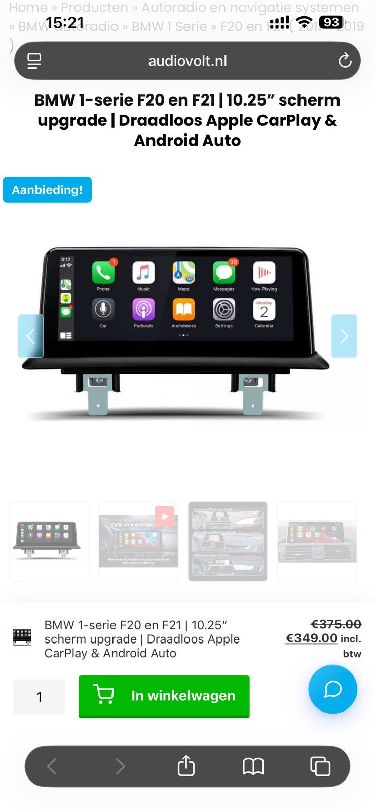 AudioVolt BMW F20/F21 10.25” scherm CarPlay/Android Auto, Auto diversen, Ophalen of Verzenden, Nieuw