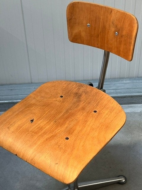 Ahrend tekentafelstoel Friso Kramer vintage burostoel retro, Ophalen, Gebruikt, Bruin, .