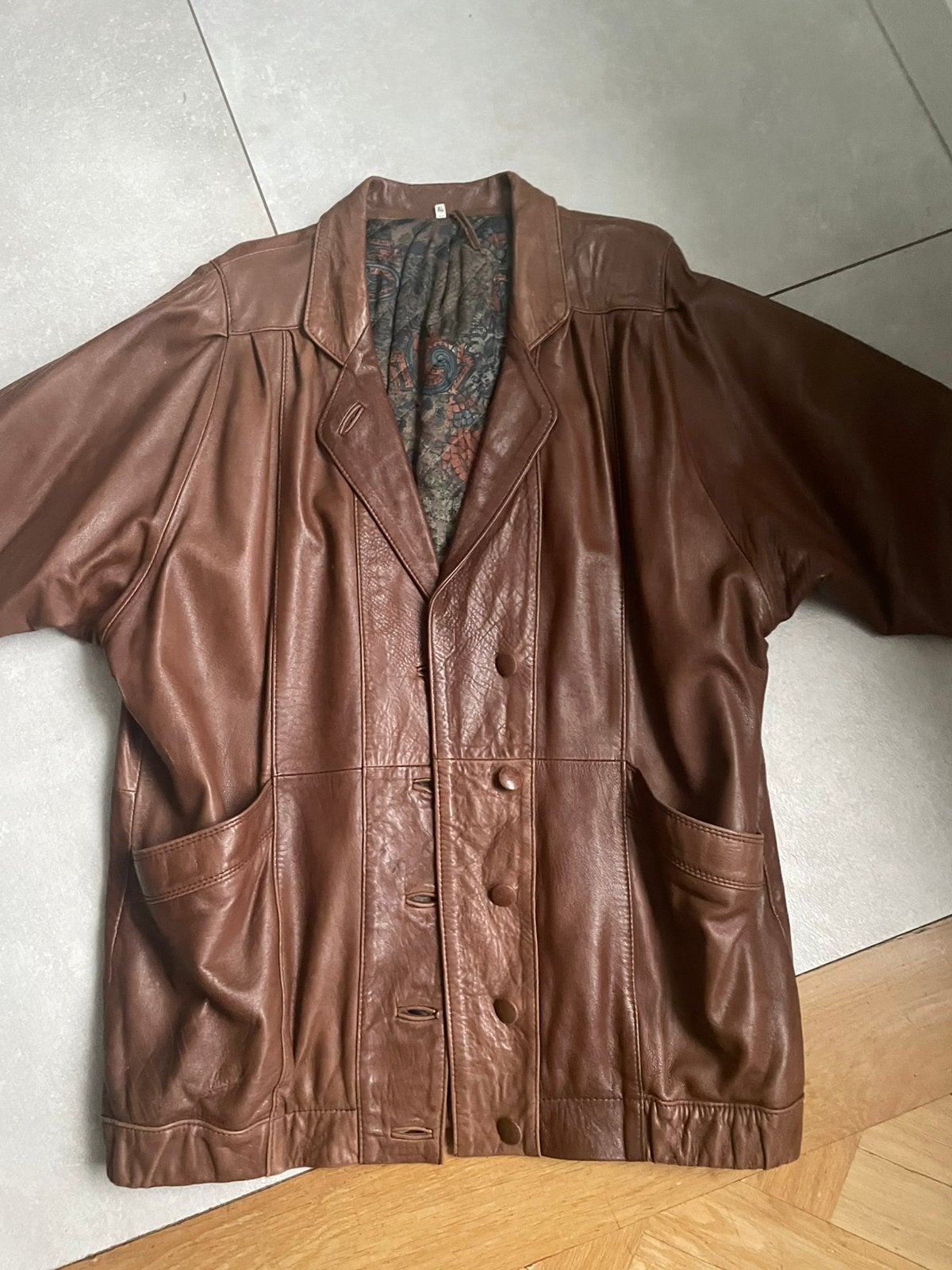 Vintage leren jas maat xl, Ophalen of Verzenden, Zo goed als nieuw, Maat 56/58 (XL), Bruin