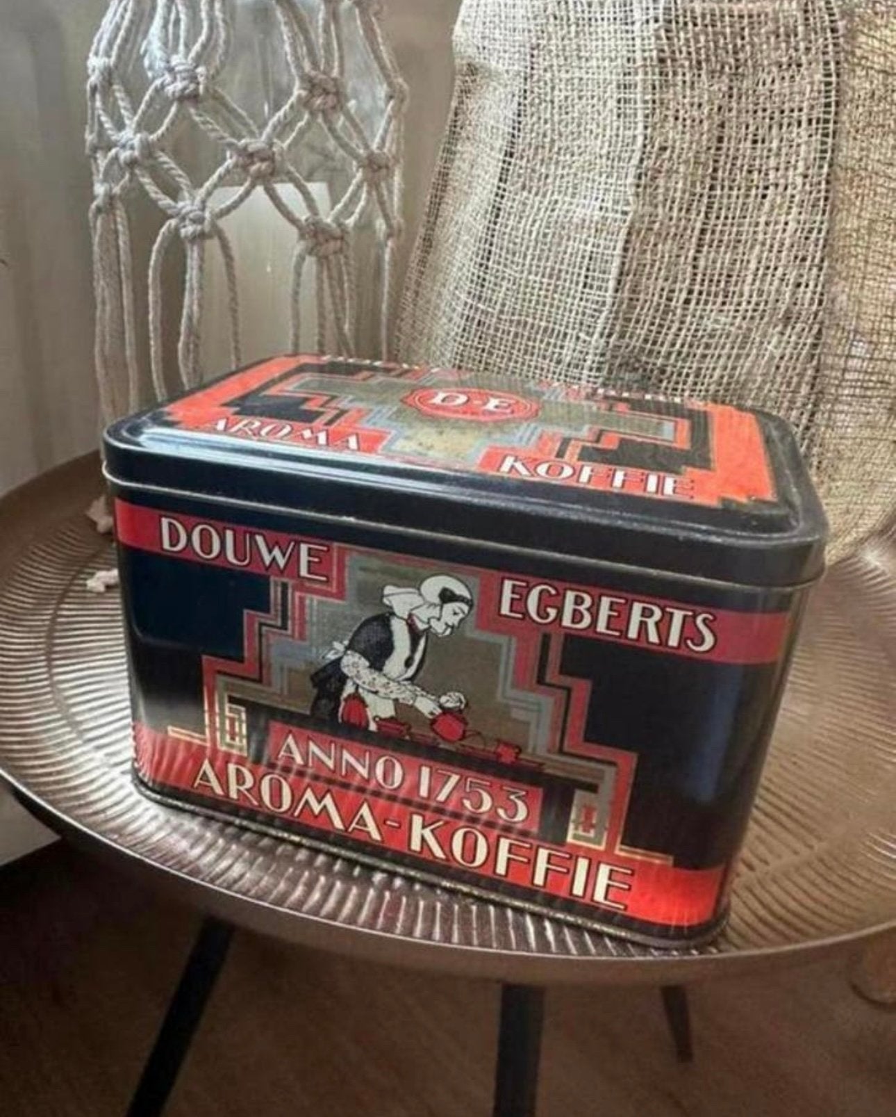 Mooie vintage koffieblik van douwe egberts, Verzamelen, Blikken, Ophalen of Verzenden, Zo goed als nieuw, Koffie, Douwe Egberts