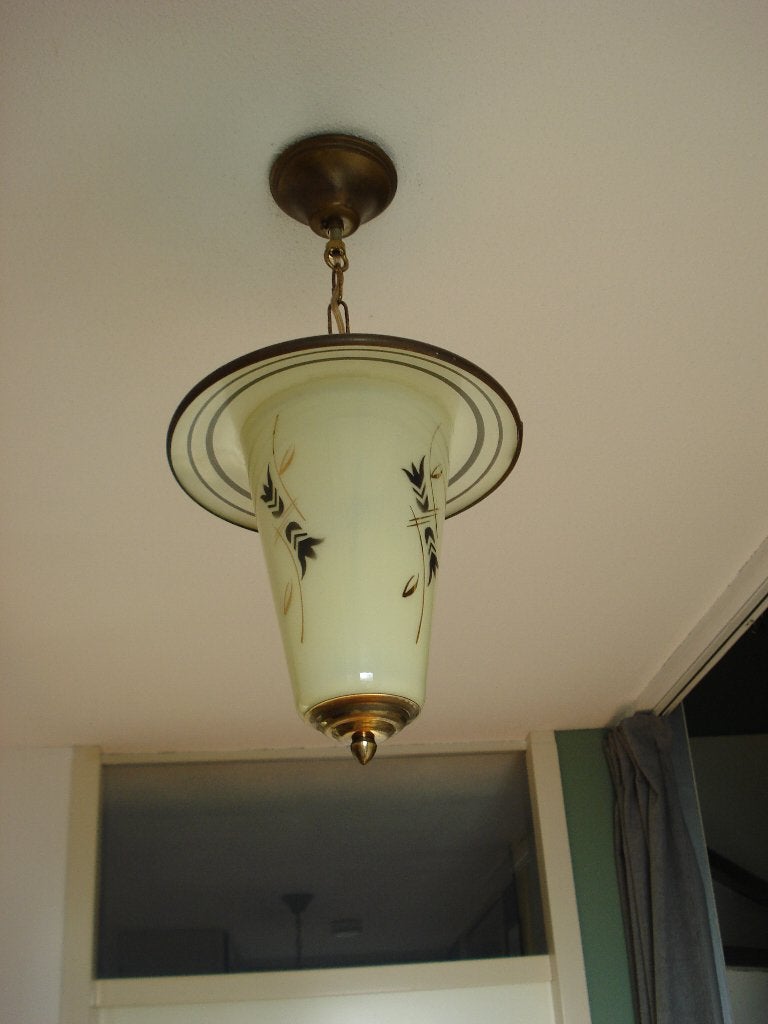 Hal Lamp, Huis en Inrichting, Lampen | Hanglampen, Gebruikt, Vintage, Glas, E27 (groot)