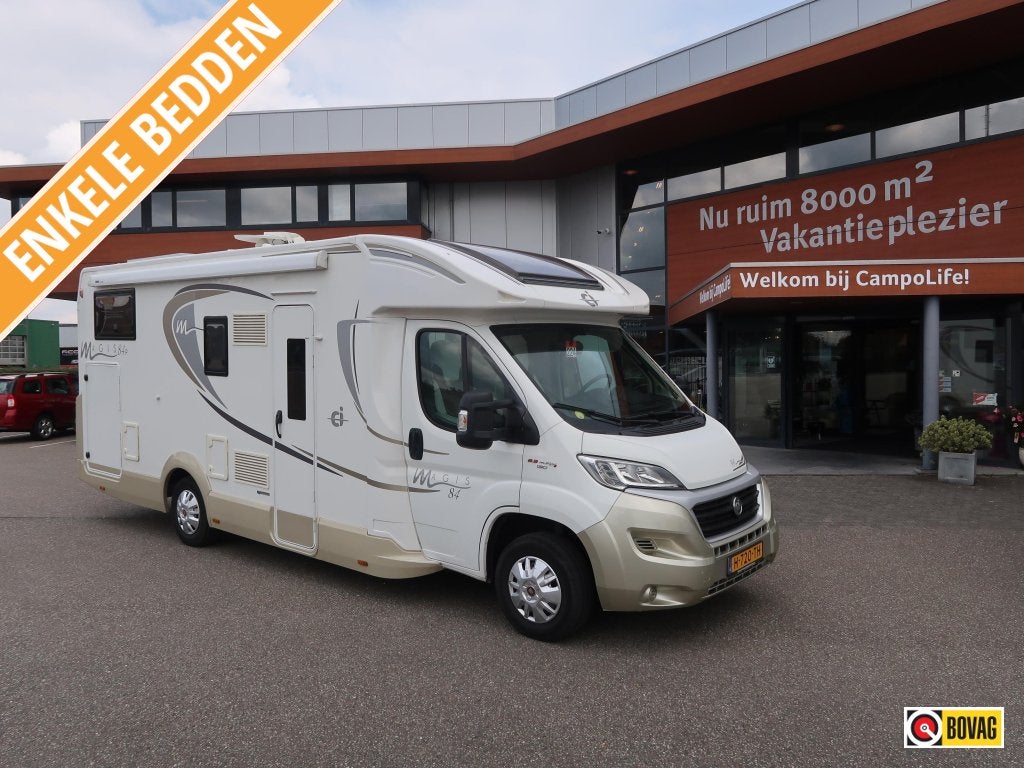 CI Magis 84 P 5-ZITPLAATSEN LAGE BEDDEN, Caravans en Kamperen, Campers, Fiat, Hordeur, L-zit, Half-integraal