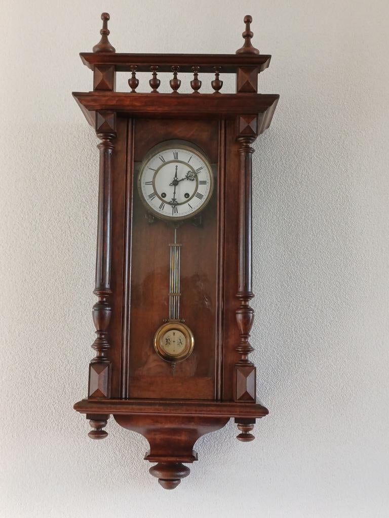 Antieke regulateur wandklok - Prachtig uurwerk, Ophalen of Verzenden