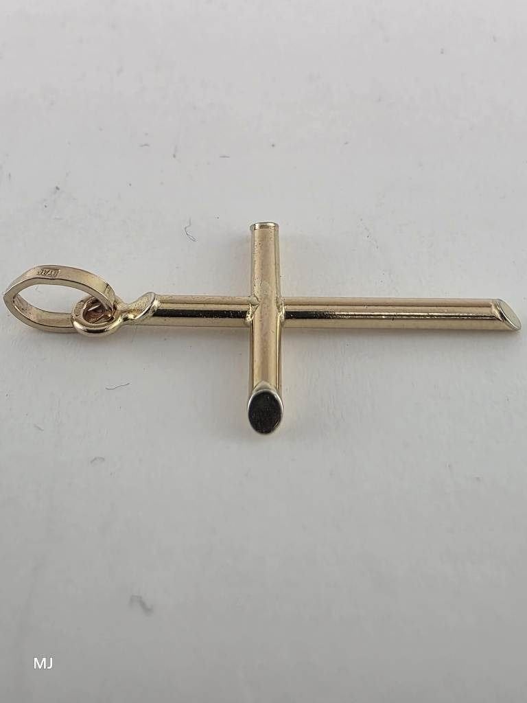 Gouden hanger kruisje                                    G83, Gebruikt, ., Ophalen of Verzenden, .
