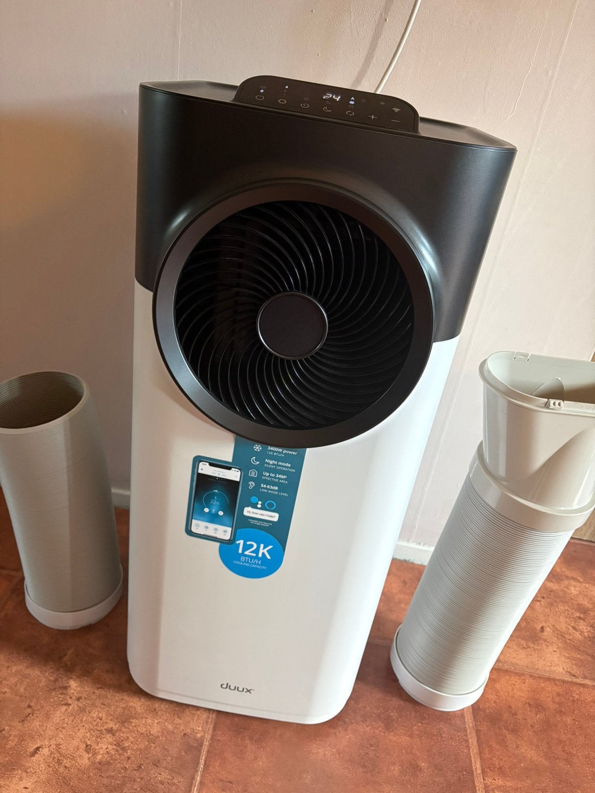DUUX Blizzard Smart Mobiele Airco | 12000 BTU |, Ophalen, Minder dan 60 m³, Timer, 3 snelheden of meer