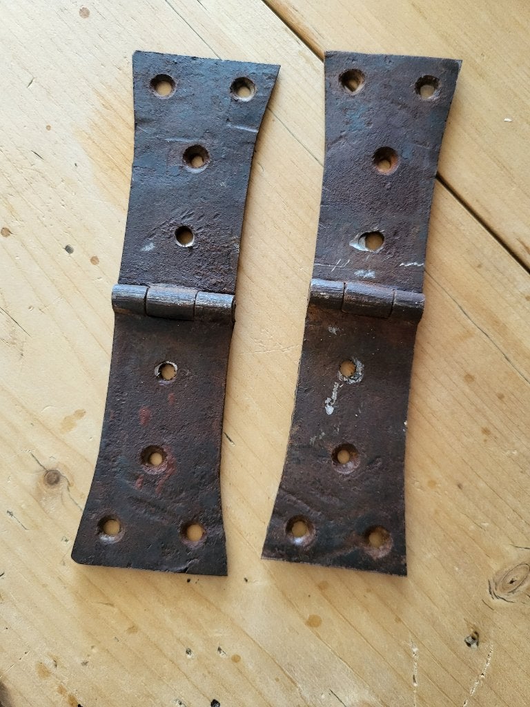 Antieke smeedijzeren scharnieren (set van 2), Ophalen of Verzenden