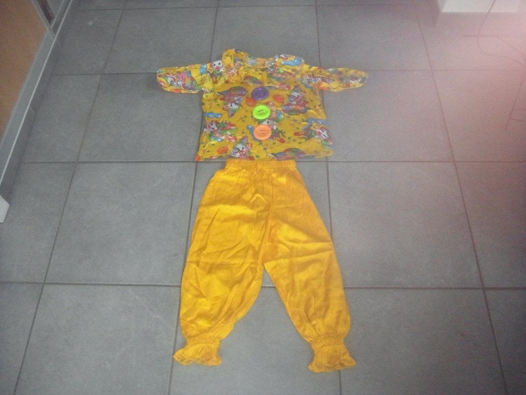 clownspakje met hoed, Ophalen of Verzenden, Zo goed als nieuw, Jongen of Meisje
