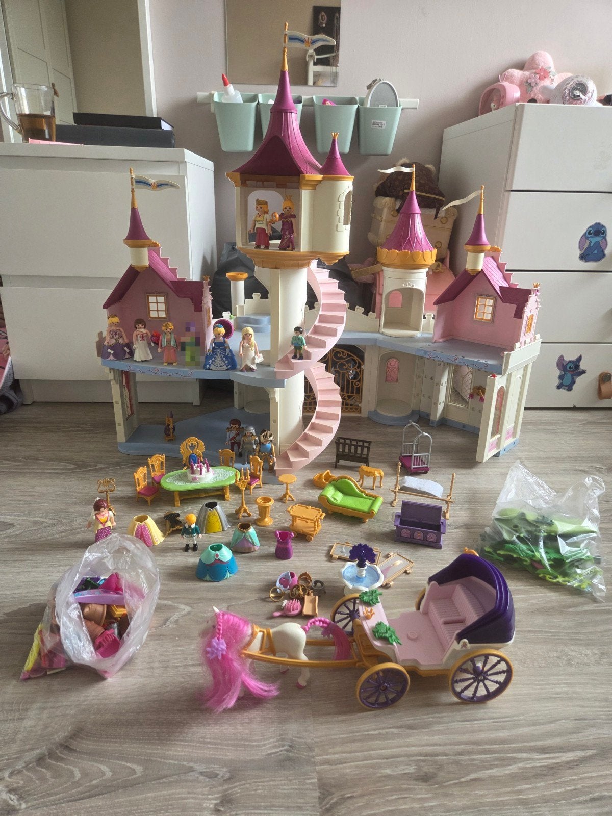 Playmobil Prinsessenkasteel met veel figuren en accessoires, Complete set, Ophalen of Verzenden, Zo goed als nieuw, Kasteel/Fort