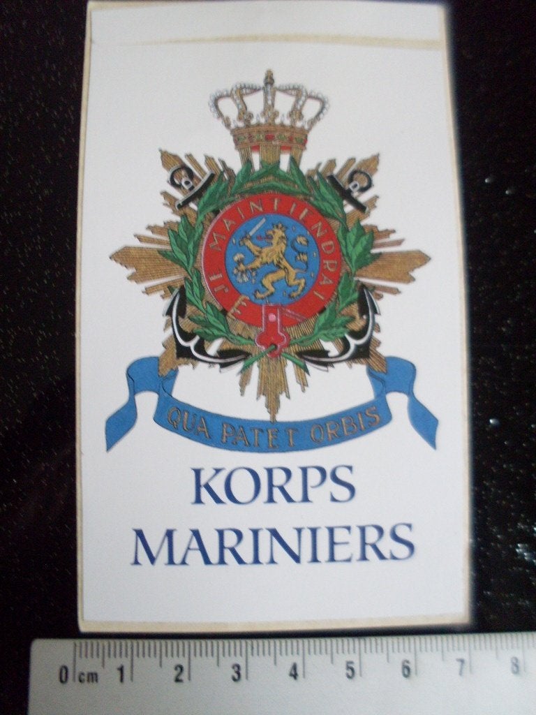 sticker korps mariniers logo embleem qua patet orbis leger, Verzenden, Zo goed als nieuw, Bedrijf of Vereniging