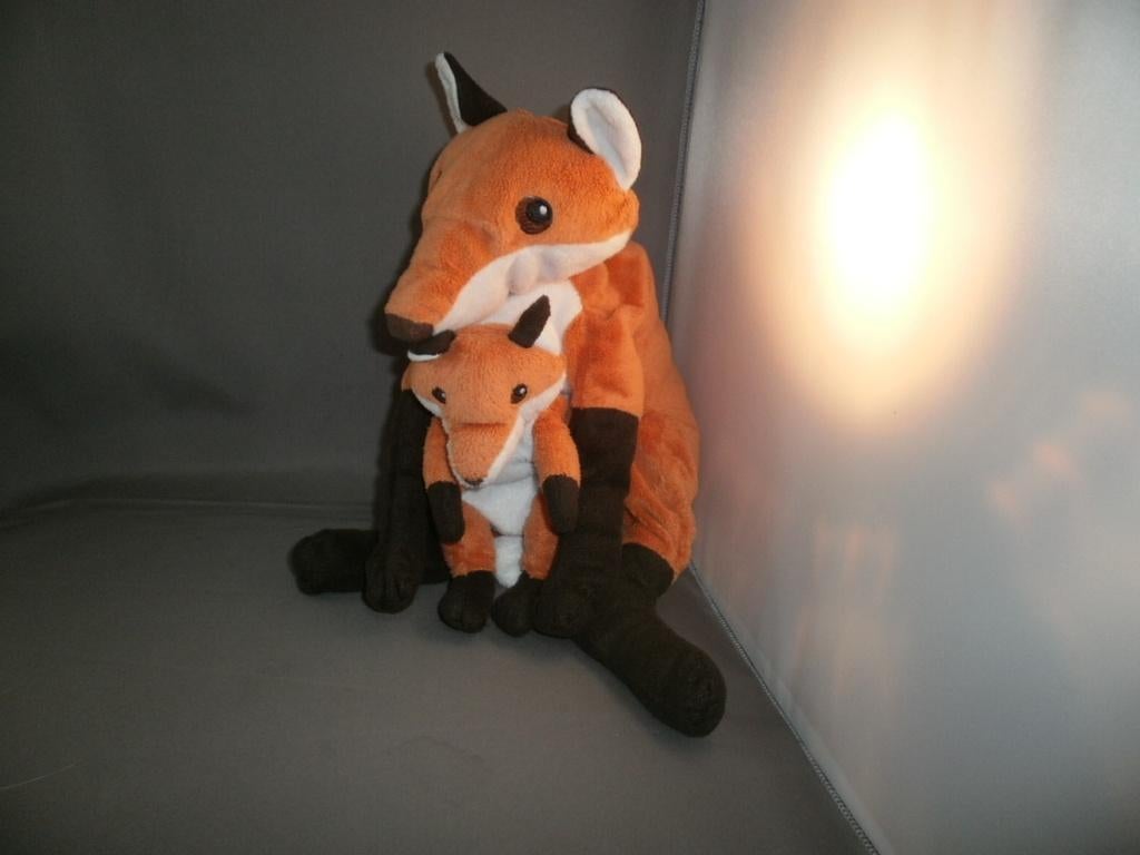 Ikea vos vandring rav moeder/kind donker bruin crème oranje, Kinderen en Baby's, Speelgoed | Knuffels en Pluche, Ophalen of Verzenden