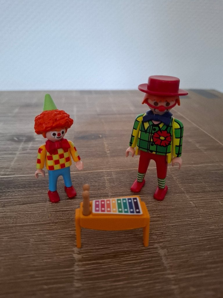 Playmobil set van twee clowns met muziek instrument, Ophalen of Verzenden, Zo goed als nieuw