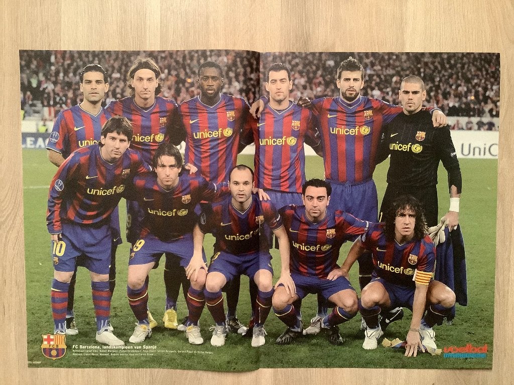 Posters FC Barcelona Begin Jaren 2000, Ophalen of Verzenden, Zo goed als nieuw, Buitenlandse clubs, Poster, Plaatje of Sticker