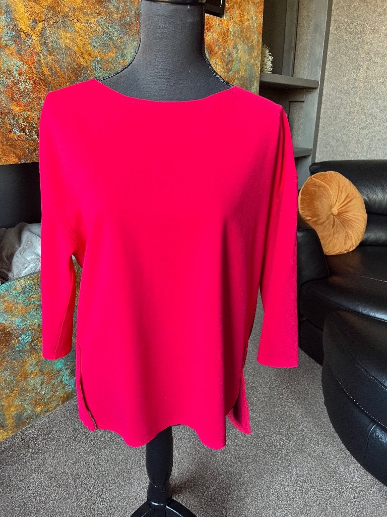 Rode top met driekwart mouw, maat S (valt groter), Maat 38/40 (M), Mango, Ophalen of Verzenden, Zo goed als nieuw