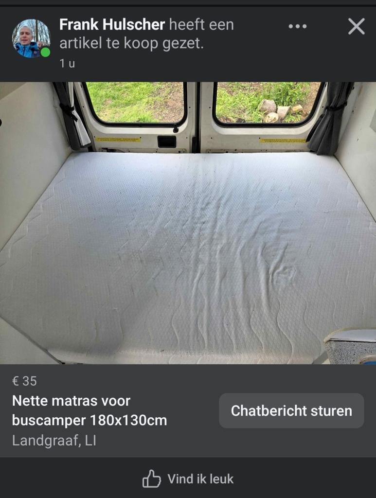 Matras voor buscamper 180x130x12 cm, Ophalen