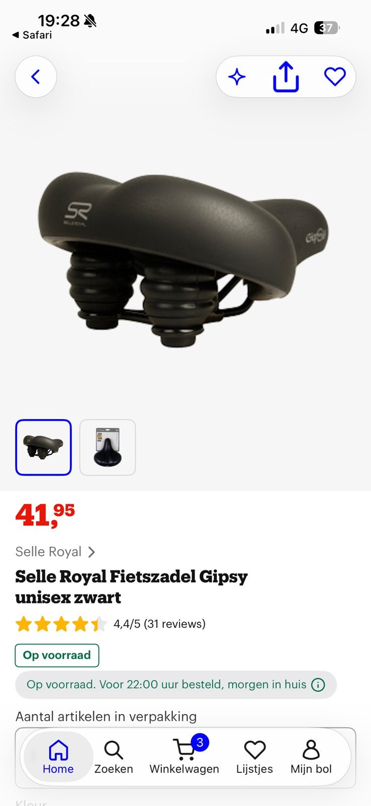 Origineel Gazelle Selle Royal Gipsy Zadel + Magix Zadelpen, Fietsen en Brommers, Ophalen of Verzenden, Zo goed als nieuw, Zadel