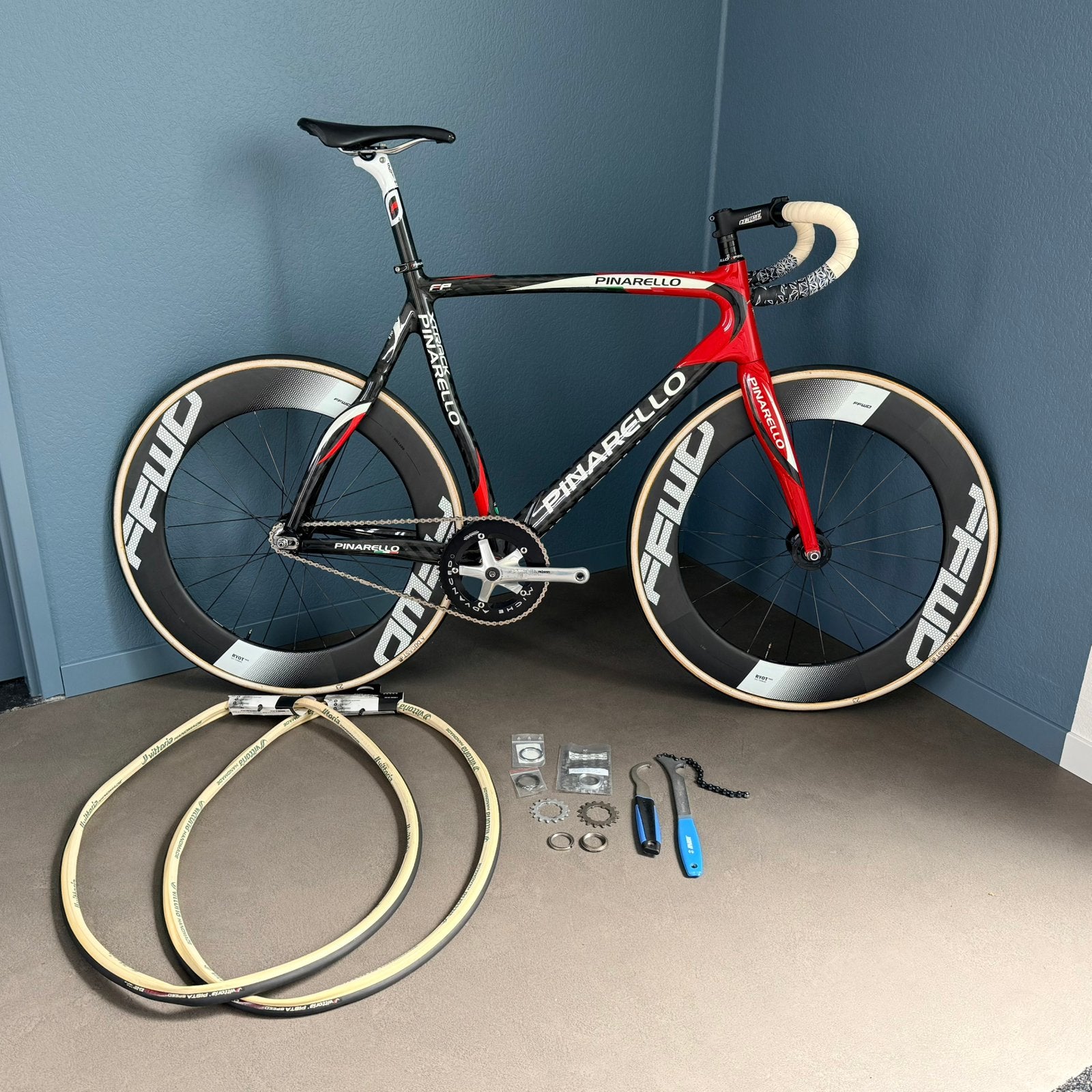 Pinarello XTrack Baanfiets, Minder dan 10 versnellingen, Carbon, Zo goed als nieuw, 53 tot 57 cm