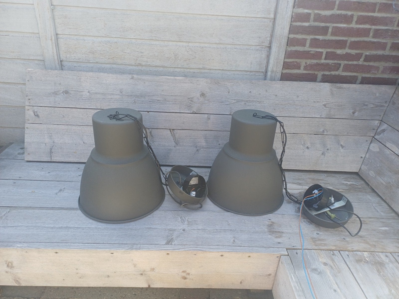 2 lampen van de ikea, Huis en Inrichting, Lampen | Lampenkappen, Ophalen, Grijs