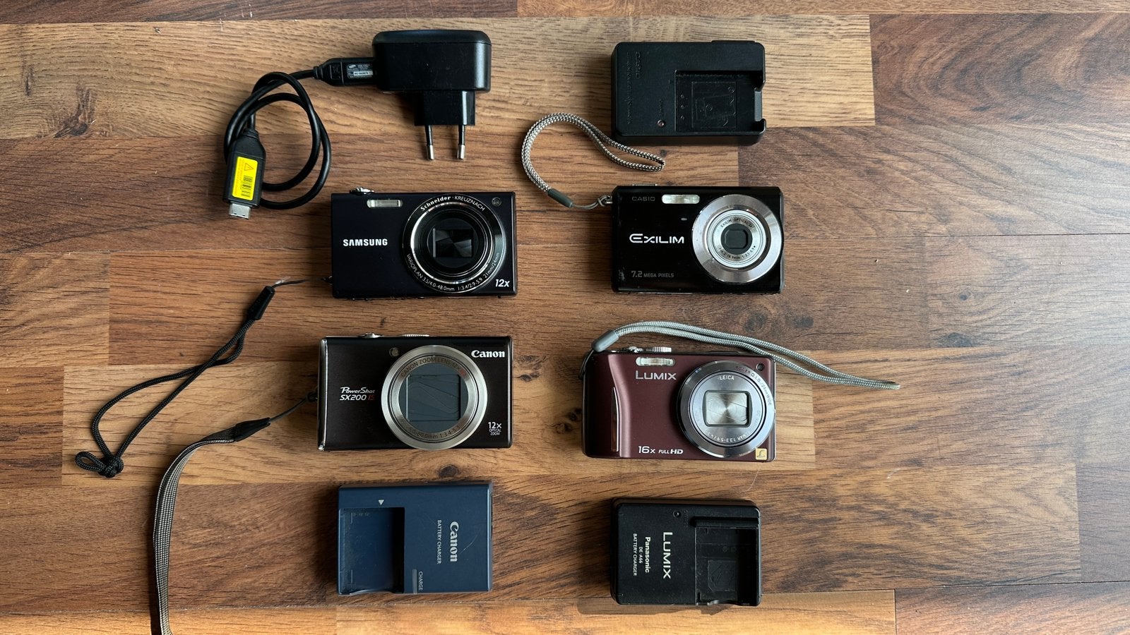 4 Compactcamera’s (Samsung, Canon, Panasonic Lumix, Casio), Ophalen of Verzenden, Gebruikt, Compact, Overige Merken