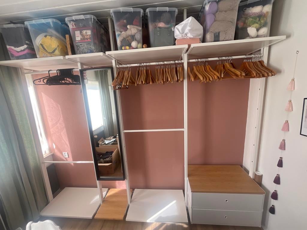 Ikea Elvarli open kledingkast - 2.98m breed, hoogte verstelb, Huis en Inrichting, Kasten | Kledingkasten, Gebruikt, 200 cm of meer