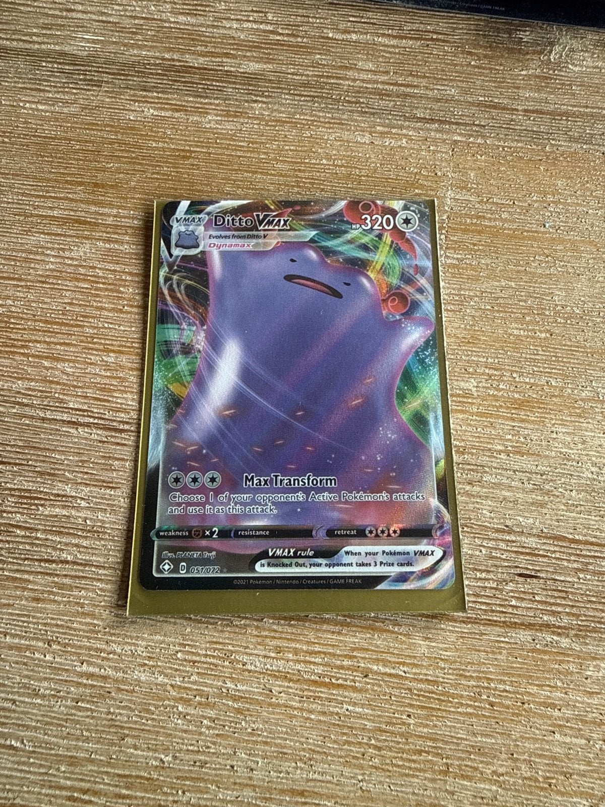 Pokémon TCG: Ditto VMAX (051/072) - Shining Fates, Ophalen of Verzenden, Zo goed als nieuw, Losse kaart