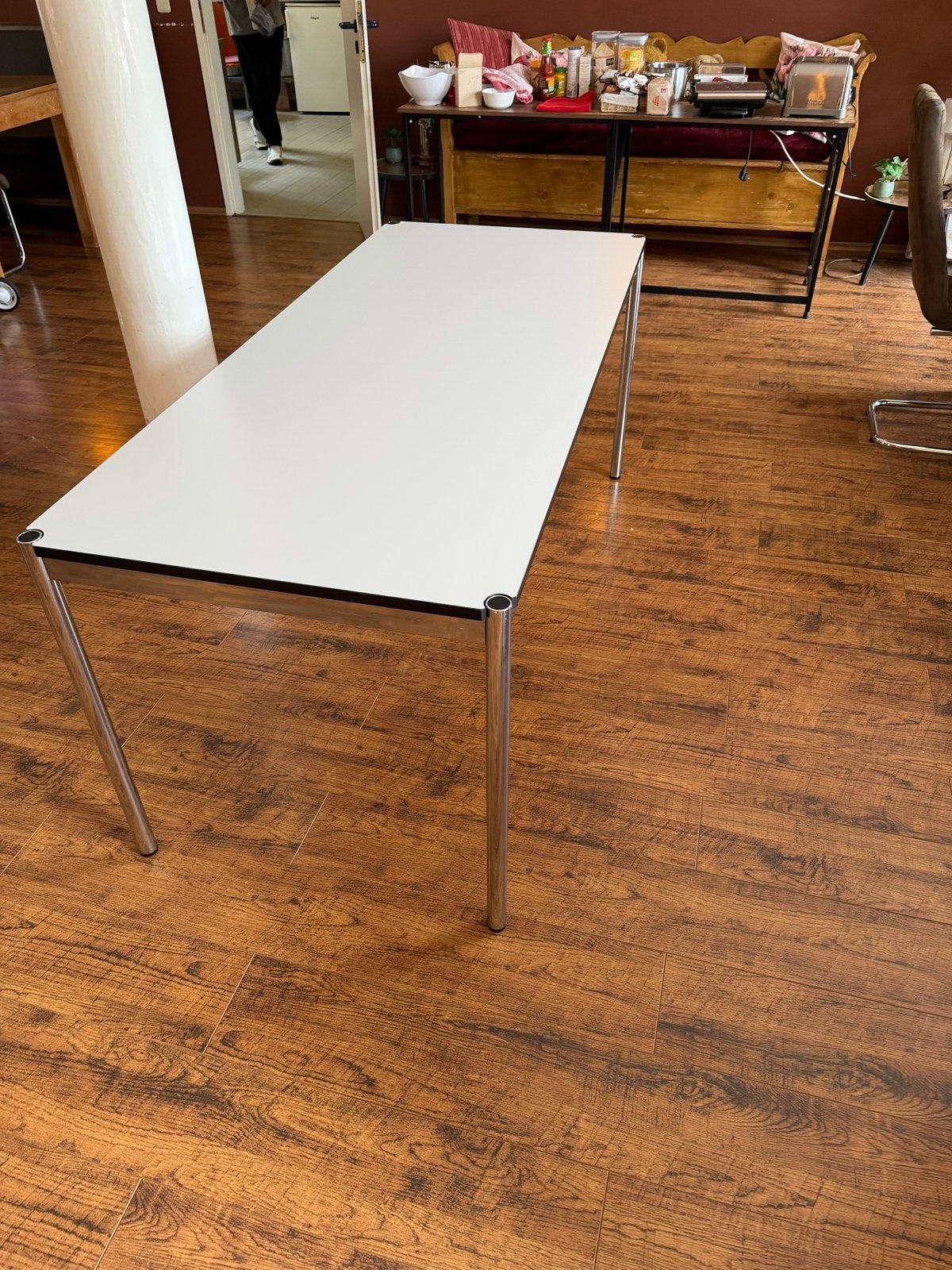 USM Haller Tafel / Bureau 175x75x74 cm - Wit, Gebruikt, Vier personen, Rechthoekig, 50 tot 100 cm