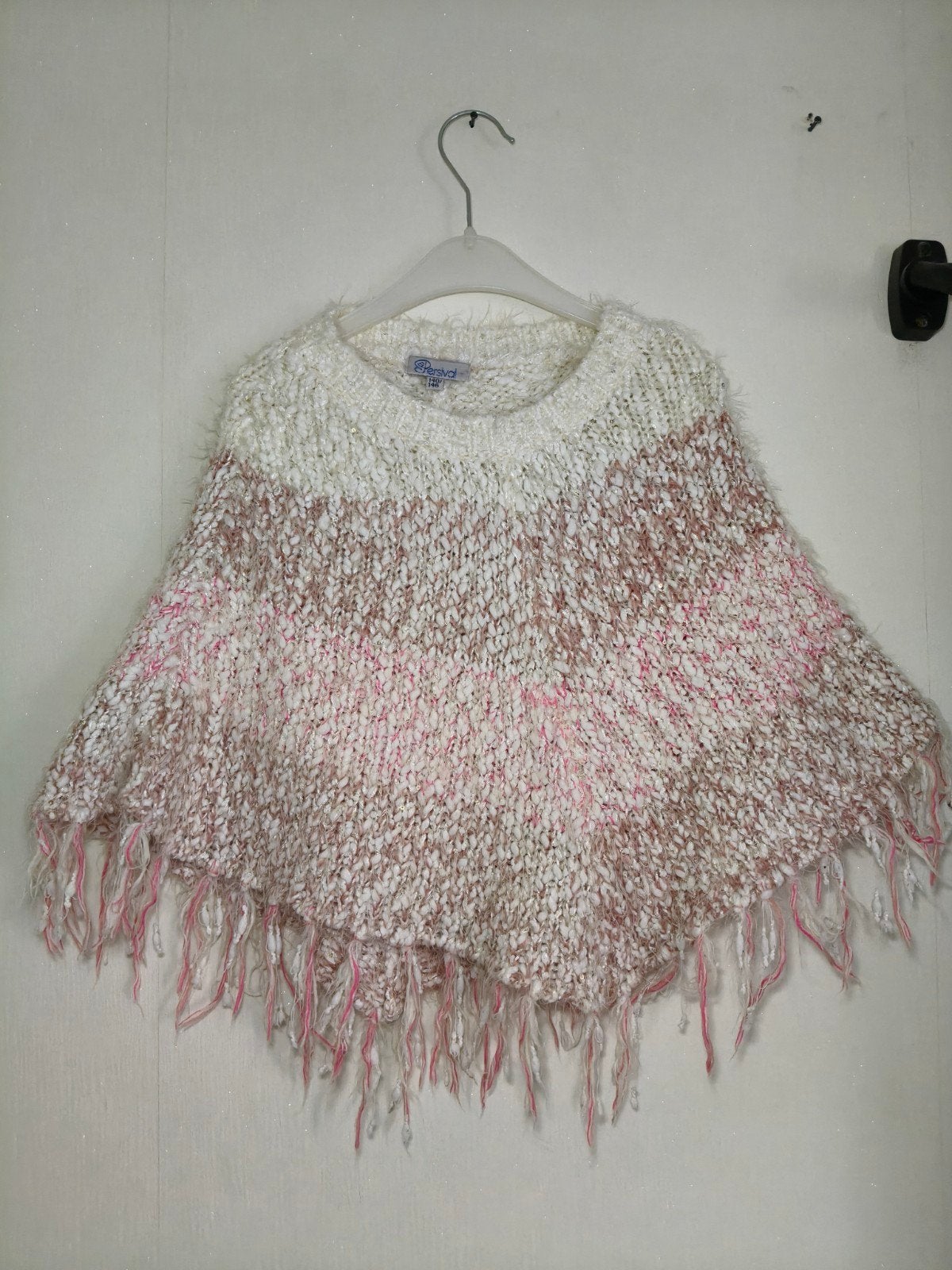 Mooi gebreide poncho voor meisjes, maat 140/146, Ophalen of Verzenden, Zo goed als nieuw, Persival, Meisje