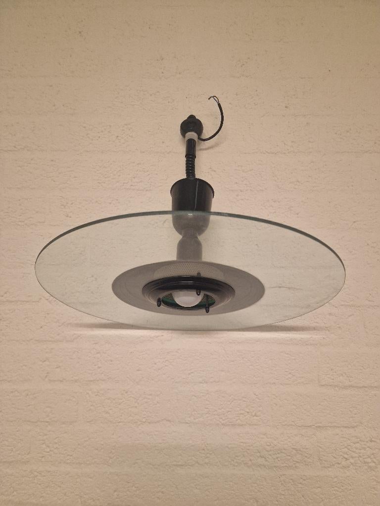 Space Age hanglamp – vintage design (IKEA T712 stijl), Ophalen, Gebruikt, Glas, Minder dan 50 cm