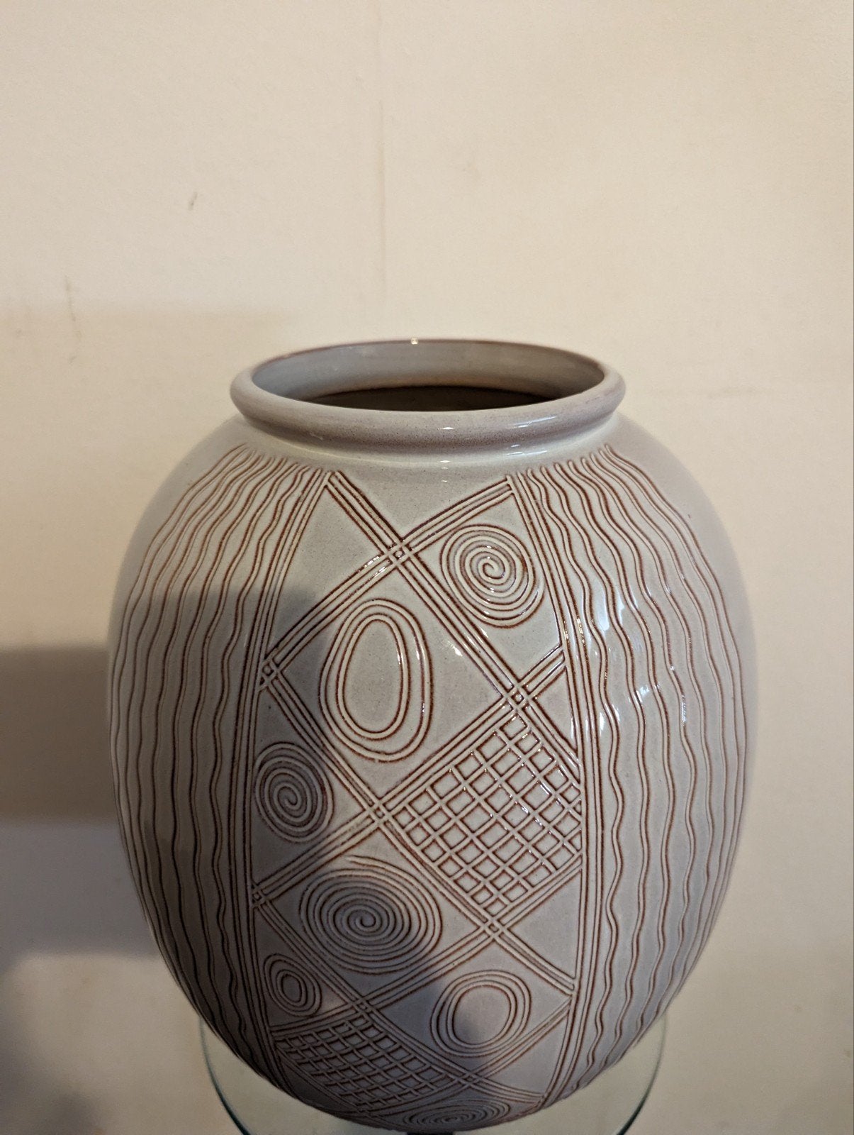 Vintage aardewerken vaas van W.Visser voor Sphinx jaren '50s, Ophalen of Verzenden