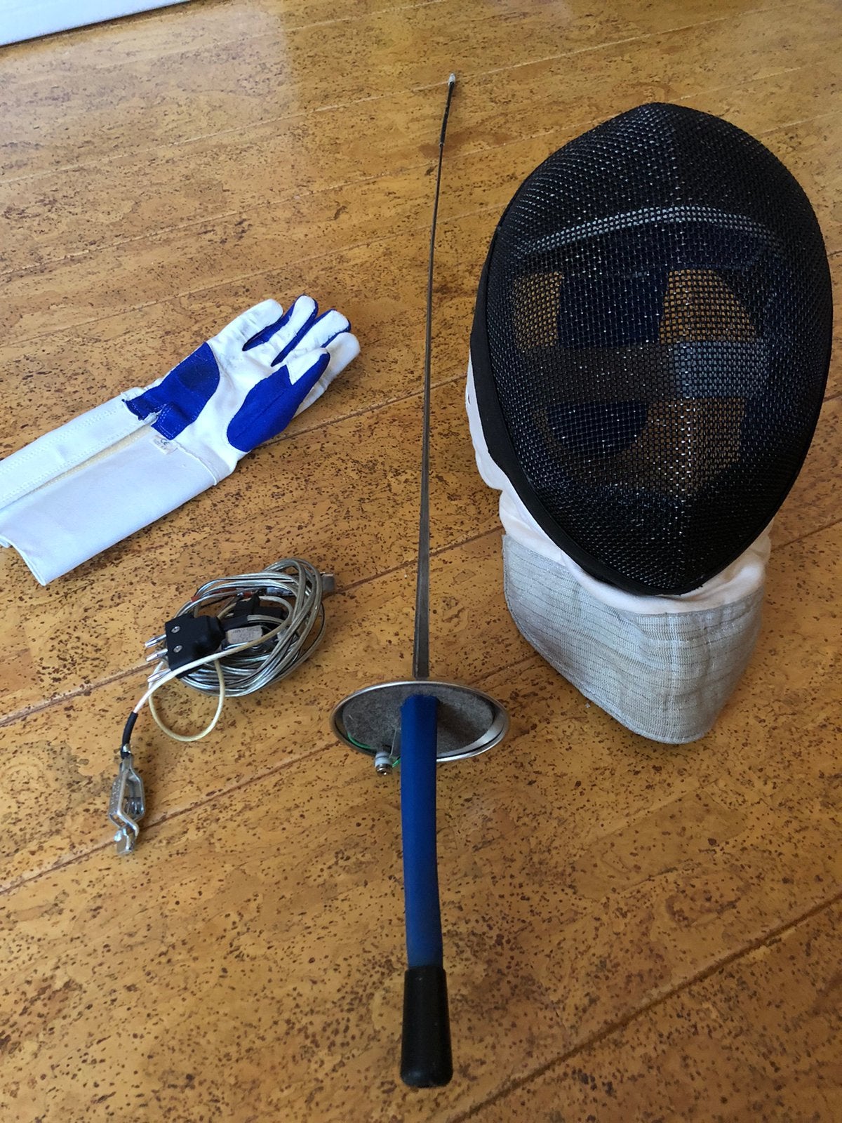 Schermmateriaal - floret, masker, fil du corps, tas, Sport en Fitness, Gebruikt, Vechtsportmateriaal, Ophalen of Verzenden, Schermen