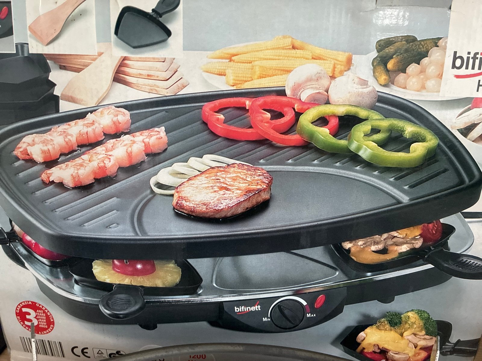 Bifinett Raclette Grill met 8 Pannetjes, Ophalen, Gebruikt, 8 personen of meer