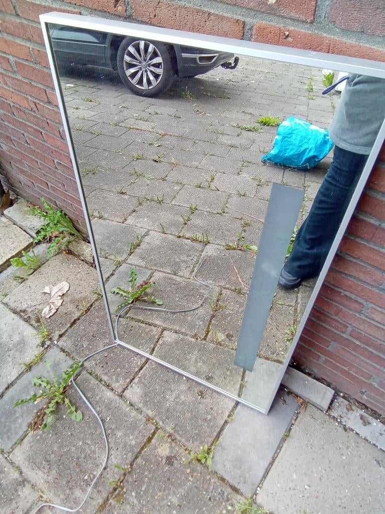 Spiegel met verlichting, Ophalen of Verzenden, Rechthoekig, 50 tot 75 cm, Minder dan 100 cm
