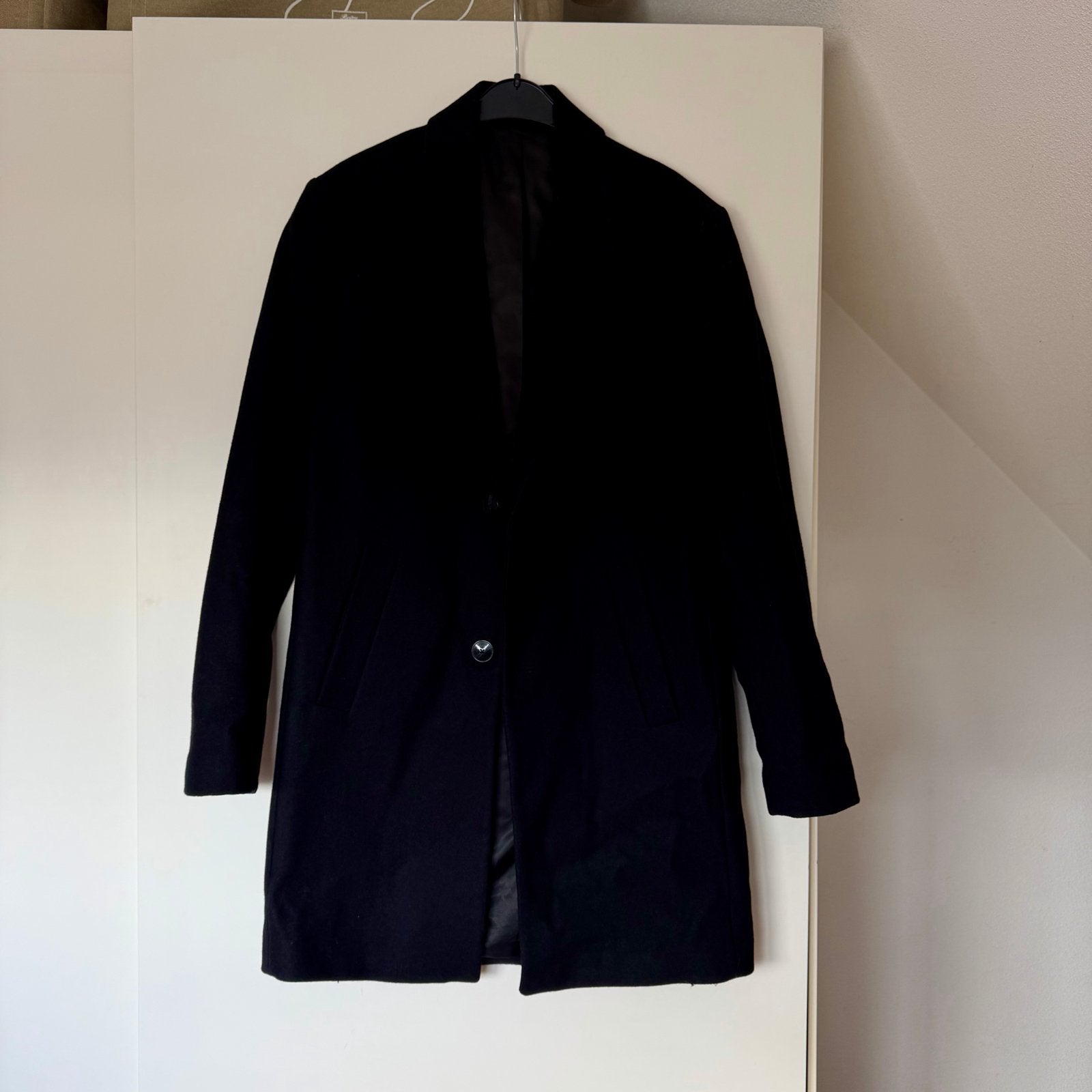 Zara wollen jas/overjas - Maat M, Kleding | Heren, Jassen | Winter, Ophalen of Verzenden, Zo goed als nieuw, Zwart