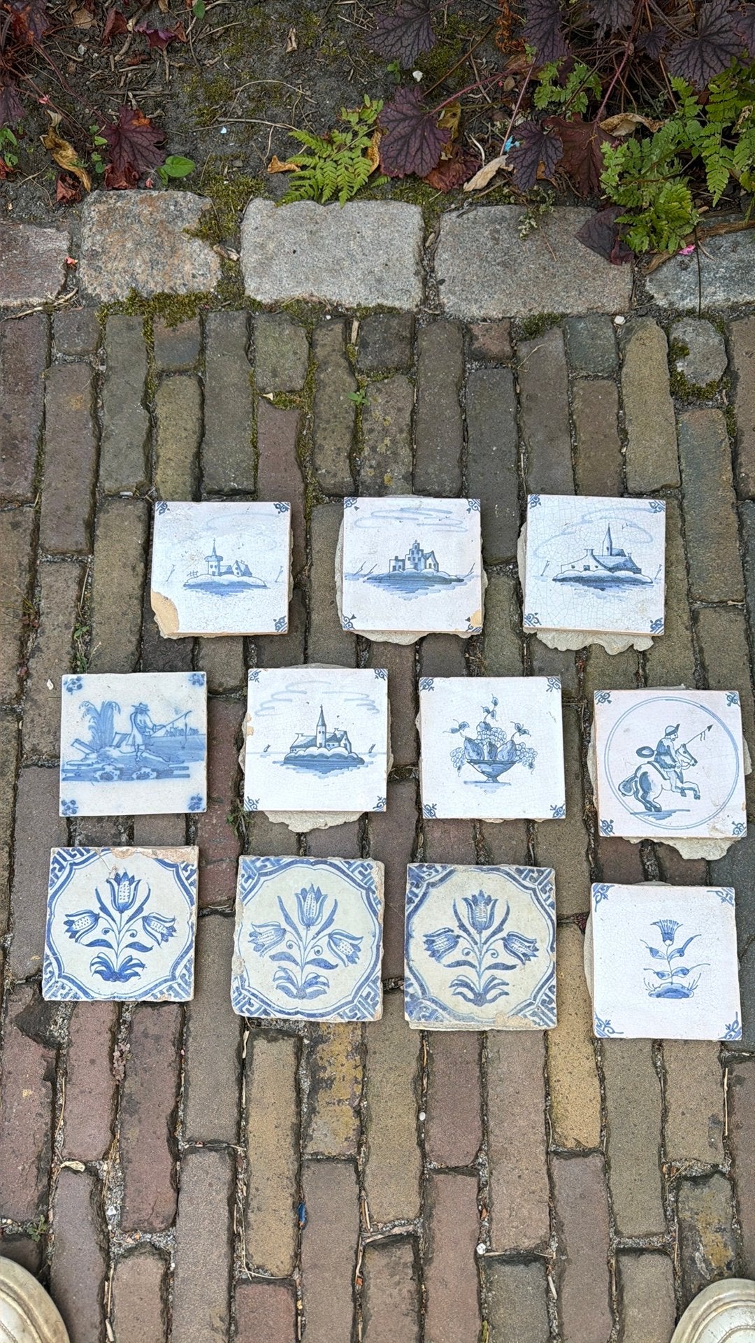 11 mooie antieke delfts blauwe tegels, Ophalen