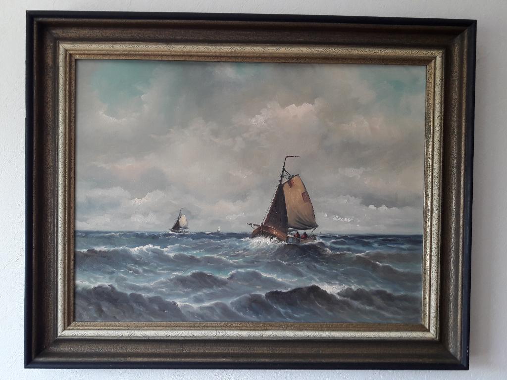TE KOOP: SCHILDERIJ ZEEGEZICHT, Ophalen