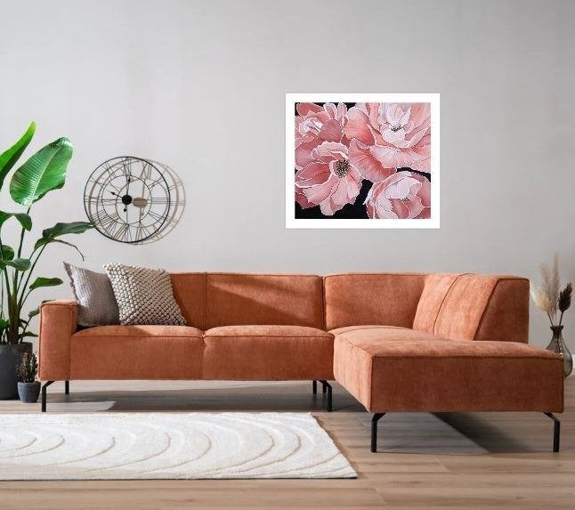Nieuw handgeschilderd schilderij met mooie rozen, Nieuw, Ophalen of Verzenden, Schilderij, 50 tot 75 cm