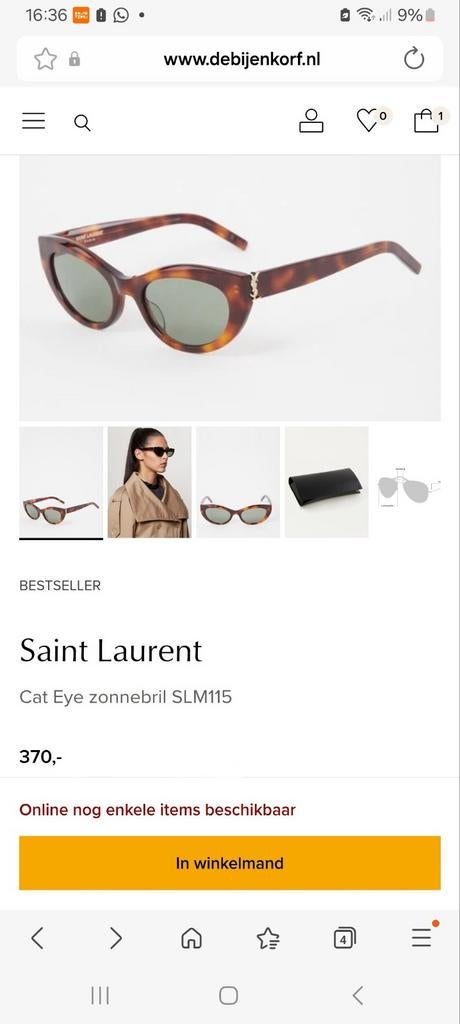 YSL SAINT LAURENT Zonnebril SL M115 003 stijlvol en tijdloos, Sieraden, Tassen en Uiterlijk, Zonnebrillen en Brillen | Dames, Ophalen of Verzenden