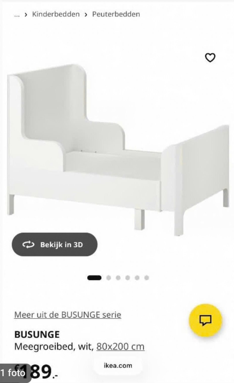 ikea peuterbed, Kinderen en Baby's, Ophalen, 70 tot 85 cm, Zo goed als nieuw, Lattenbodem
