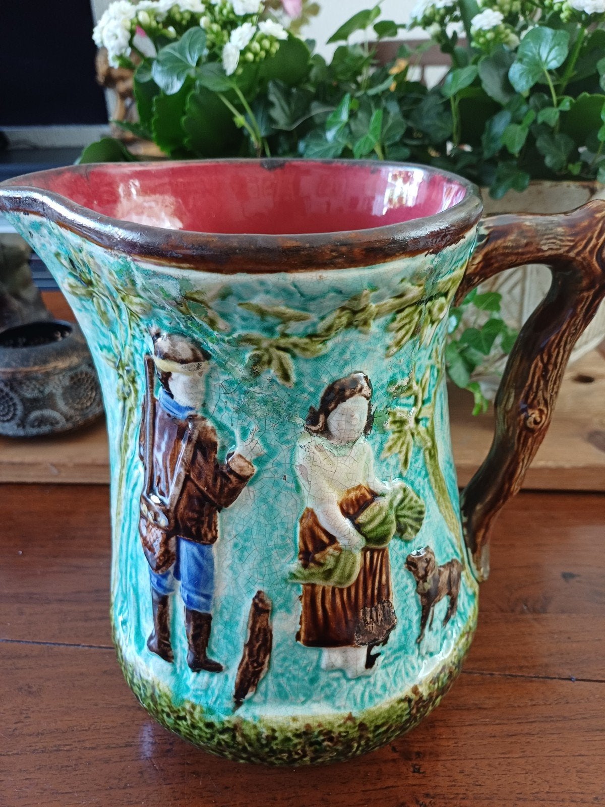 Prachtige barbotine kan van Nimy, Antiek en Kunst, Ophalen of Verzenden
