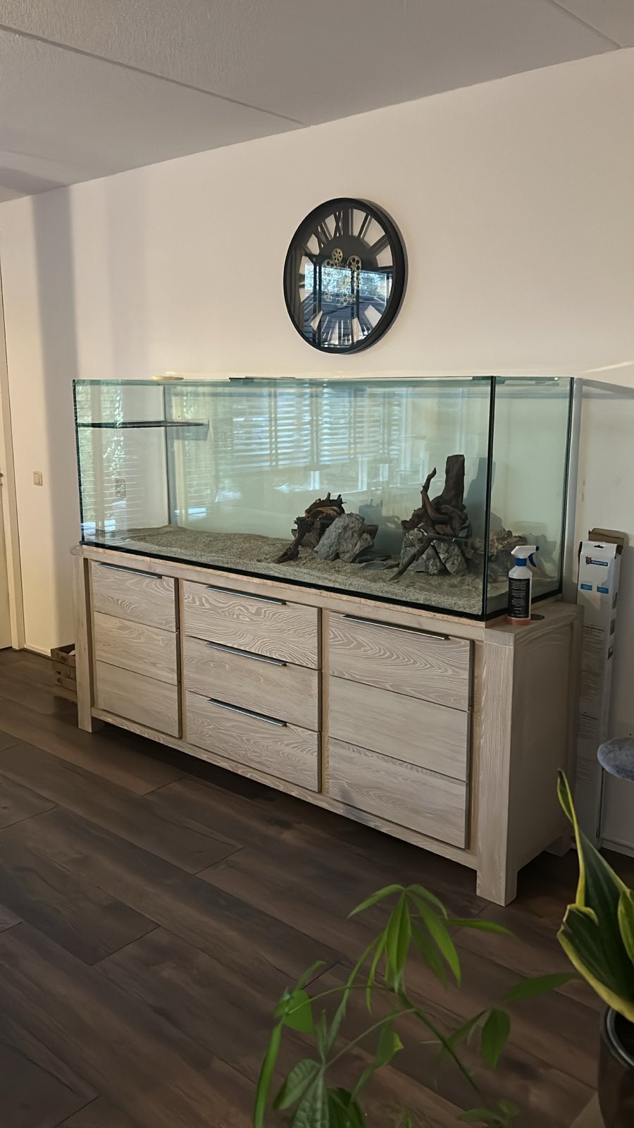 Modern Dressoir 2.10m met Lades en Kastjes, Ophalen, Gebruikt, 200 cm of meer, Met lade(s)