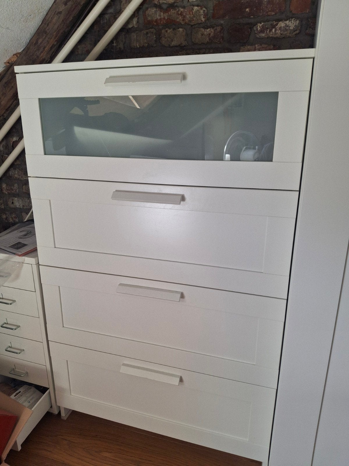 Wit ikea ladekast met 4 lades., Ophalen, 100 tot 150 cm, 50 tot 100 cm, Zo goed als nieuw