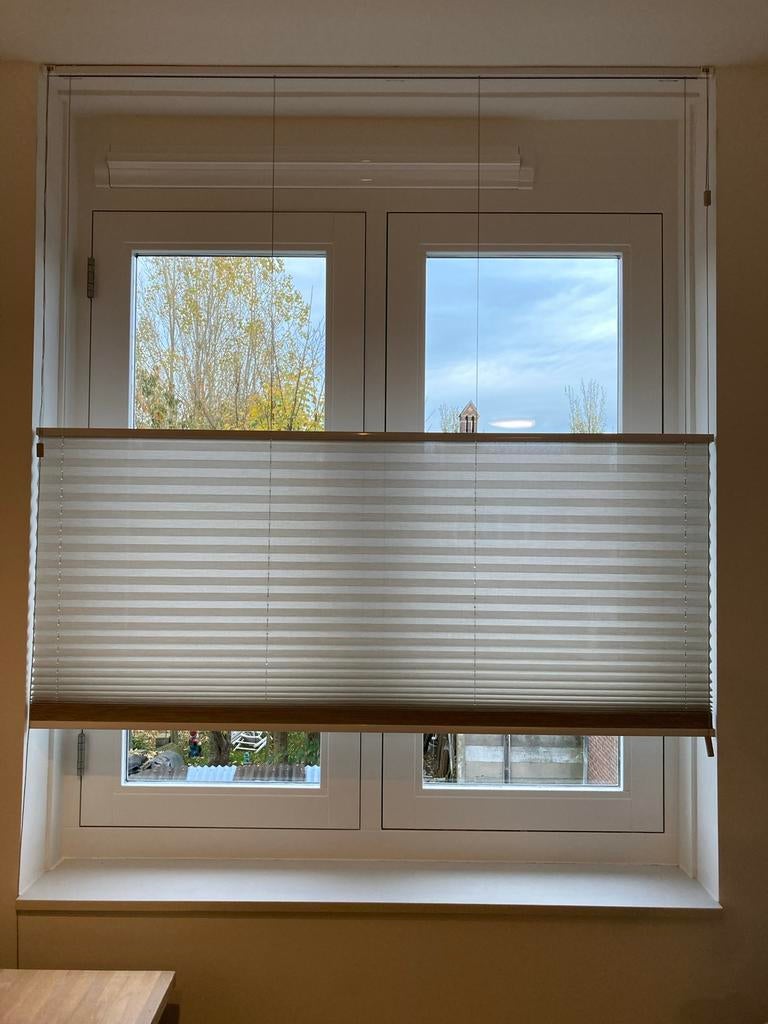 NIEUW Plissé gordijnen Lise Naturel Kwantum BXH 141cmX160cm, Huis en Inrichting, Stoffering | Gordijnen en Lamellen, 100 tot 150 cm
