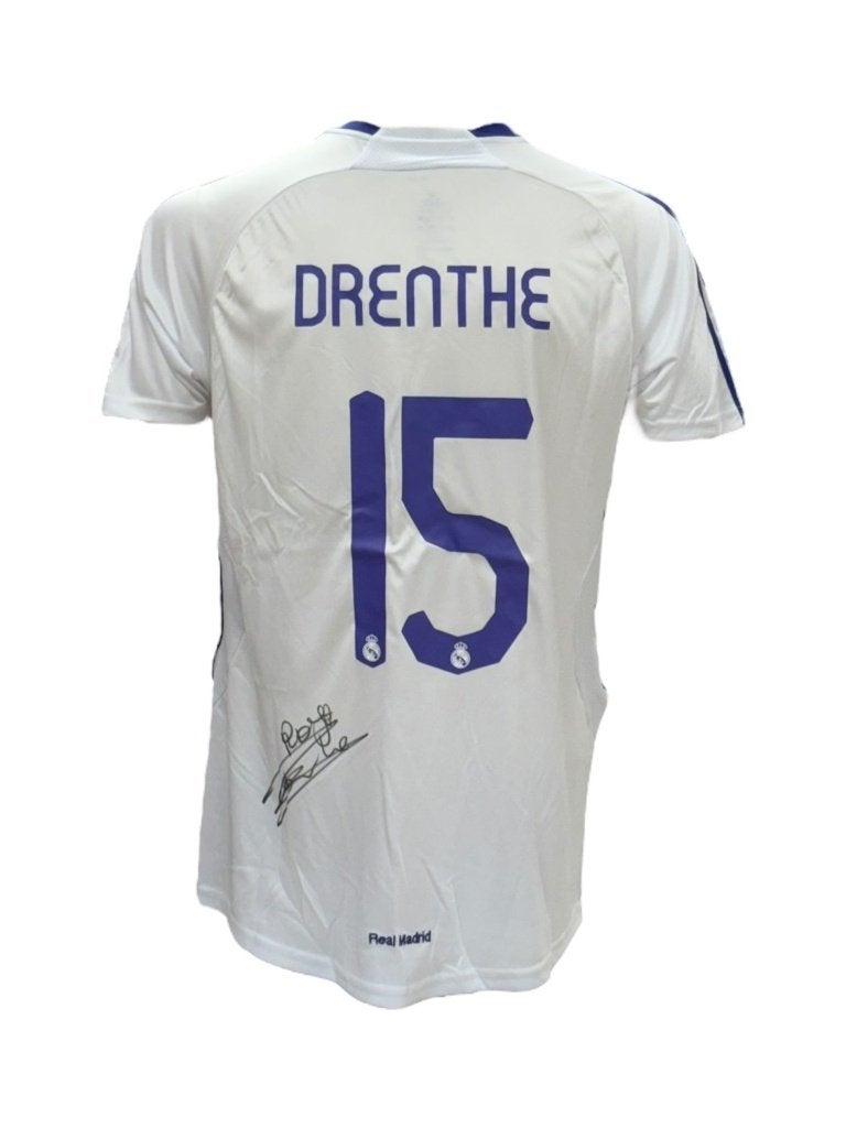 Royston Drenthe Real Madrid 07/08 gesigneerd thuis shirt, Verzamelen, Buitenlandse clubs, Soccersignings.nl, Shirt, Nieuw