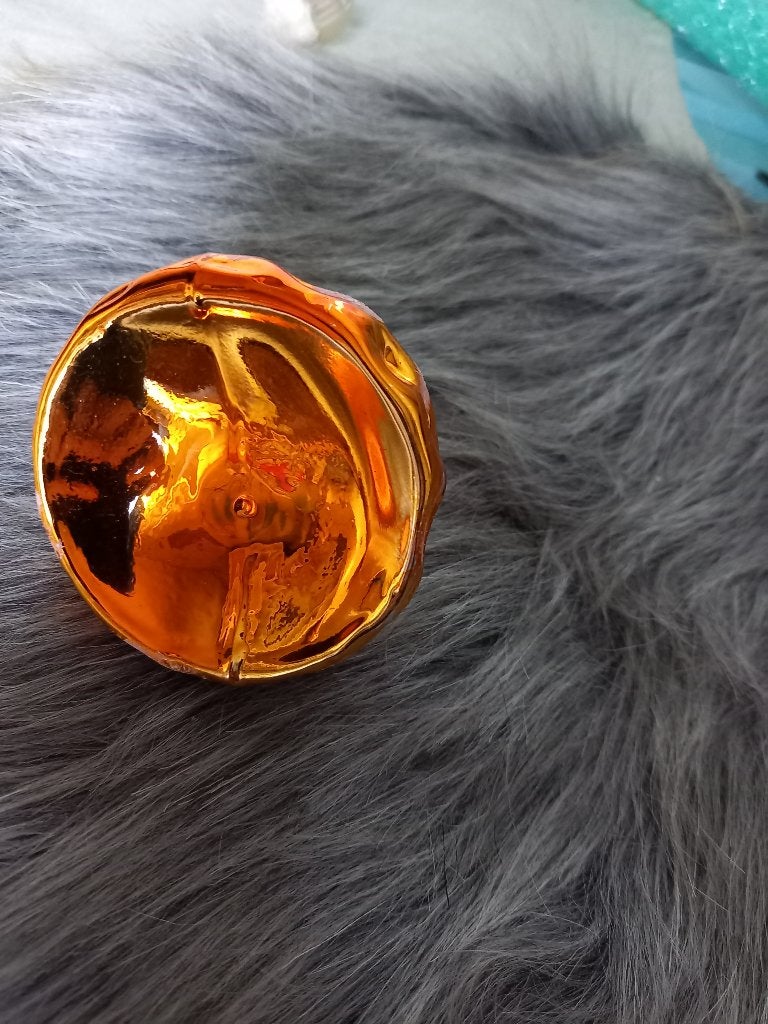 Oude Glazen Kerstbal Rood / Oranje, Gebruikt, -, -, Ophalen of Verzenden