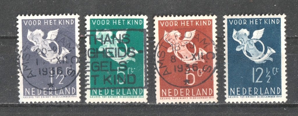 nvph 289-92 serie Kinderzegels 1936, Ophalen of Verzenden, T/m 1940, Gestempeld
