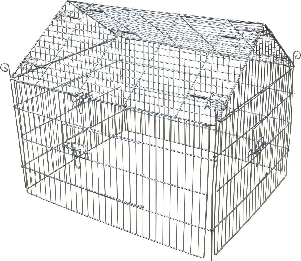 Konijnenren puntdak verzinkt, 90x75x75 cm. Konijn - Cavia, Dieren en Toebehoren, Ophalen, 110 cm of meer, Nieuw, 90 cm of meer