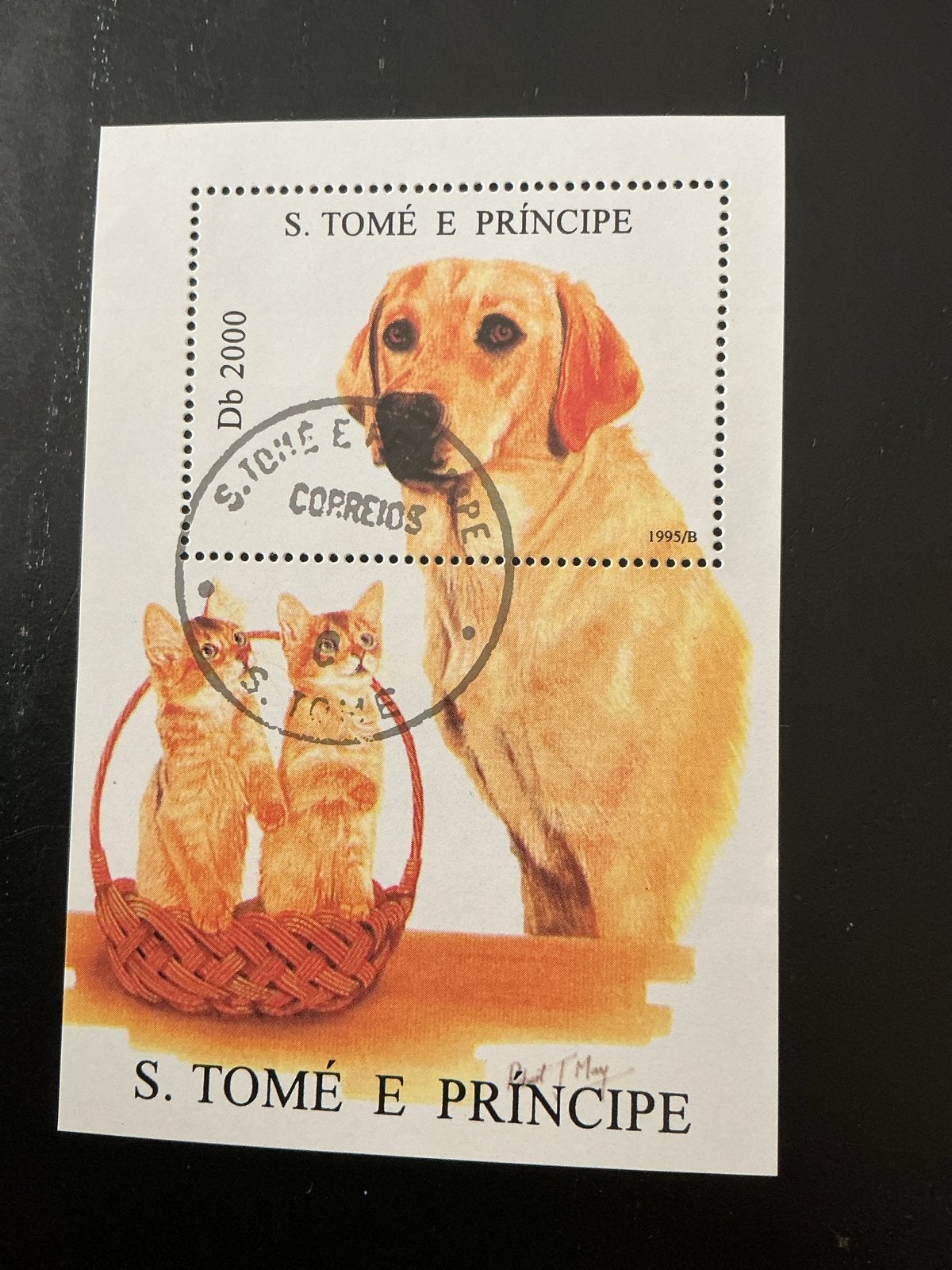Postzegel S. Tomé e Príncipe - Hond en Katten (Gestempeld), Ophalen of Verzenden, Gestempeld, Dier of Natuur